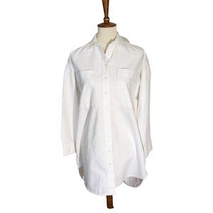 Everlane Oversize 100% Organic Cotton White Long Sleeve Shirt Women's Size 00